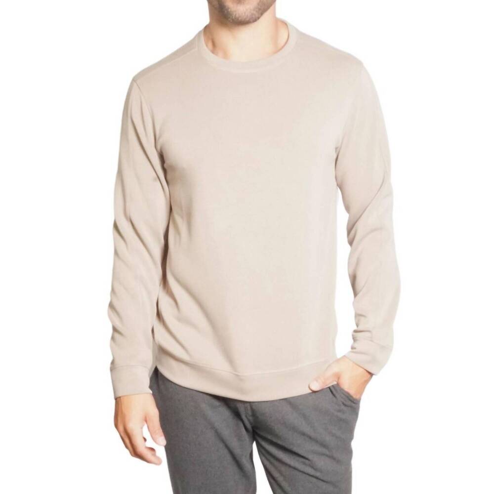 NEW FUNDAMENTAL COAST later on long sleeve crew tee in timberwolf